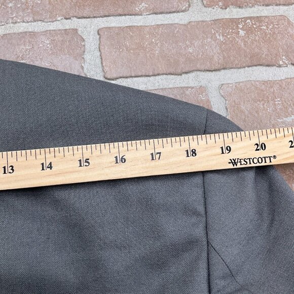 Chaps Blazer Men 38R Gray Herringbone Linen Blend Classic Career Suit Jacket NWT - Picture 5 of 11